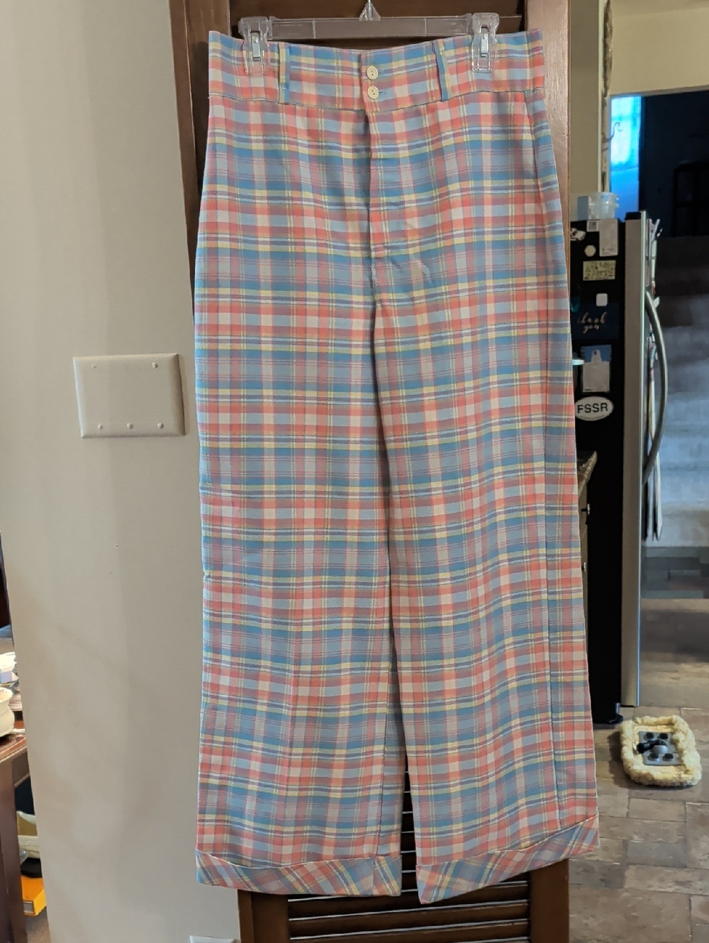 Vintage Ladies Pastel Plaid Pants